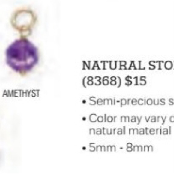 JJ by Thirtyone amethyst natural stone charm - Picture 2 of 2